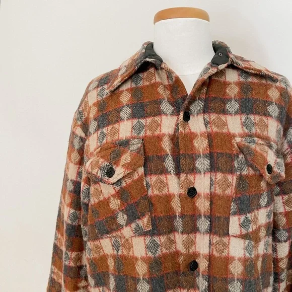 Vintage CPO 1970s Plaid Wool Jacket - Picture 2 of 6